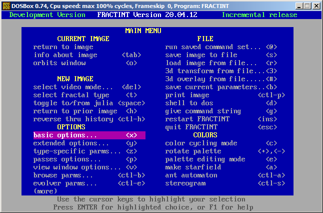 fractint basic options